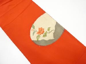 都製　丸紋に枝花模様織り出し袋帯(未仕立て)